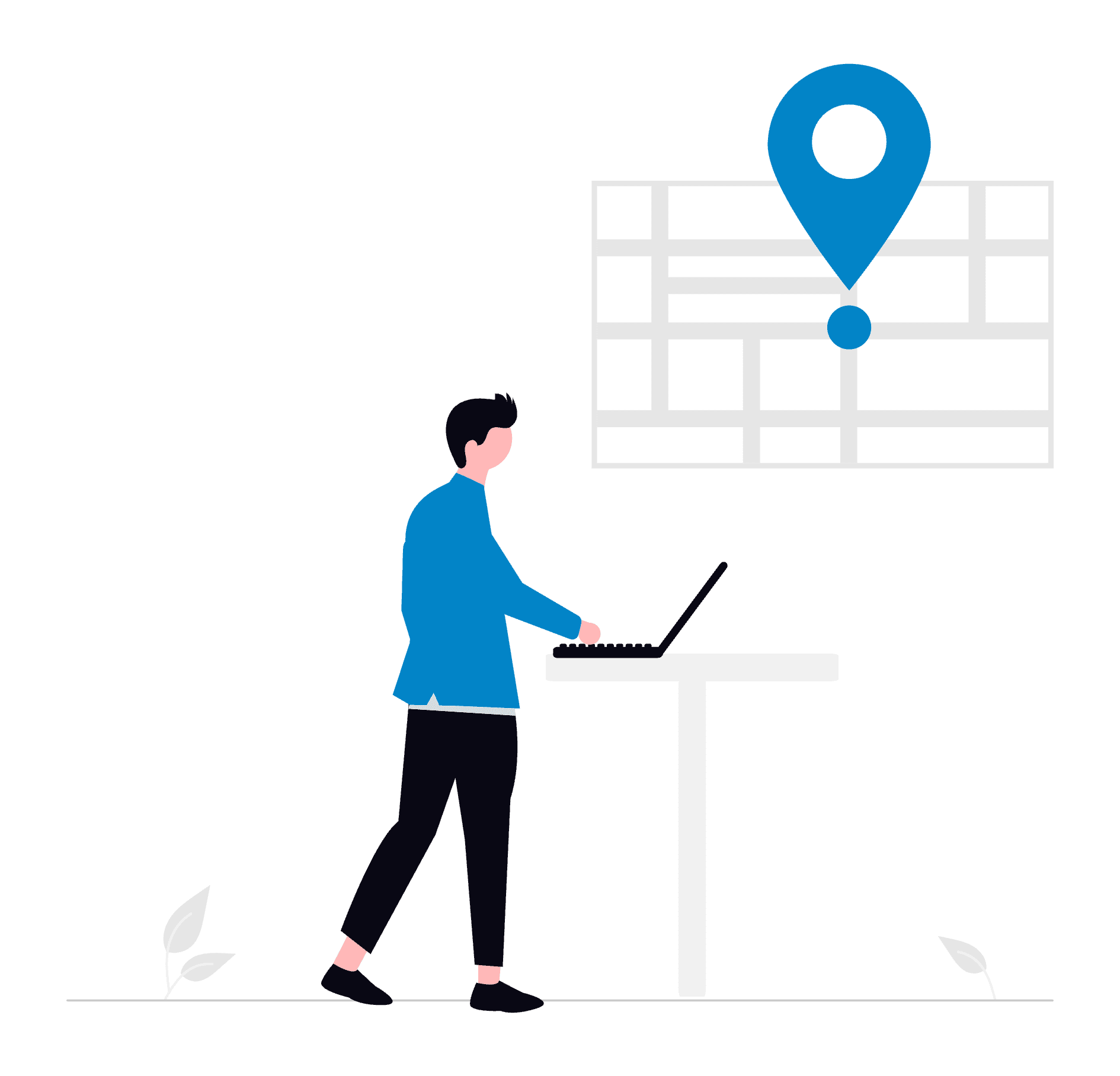 目標地点を俯瞰しているイメージ