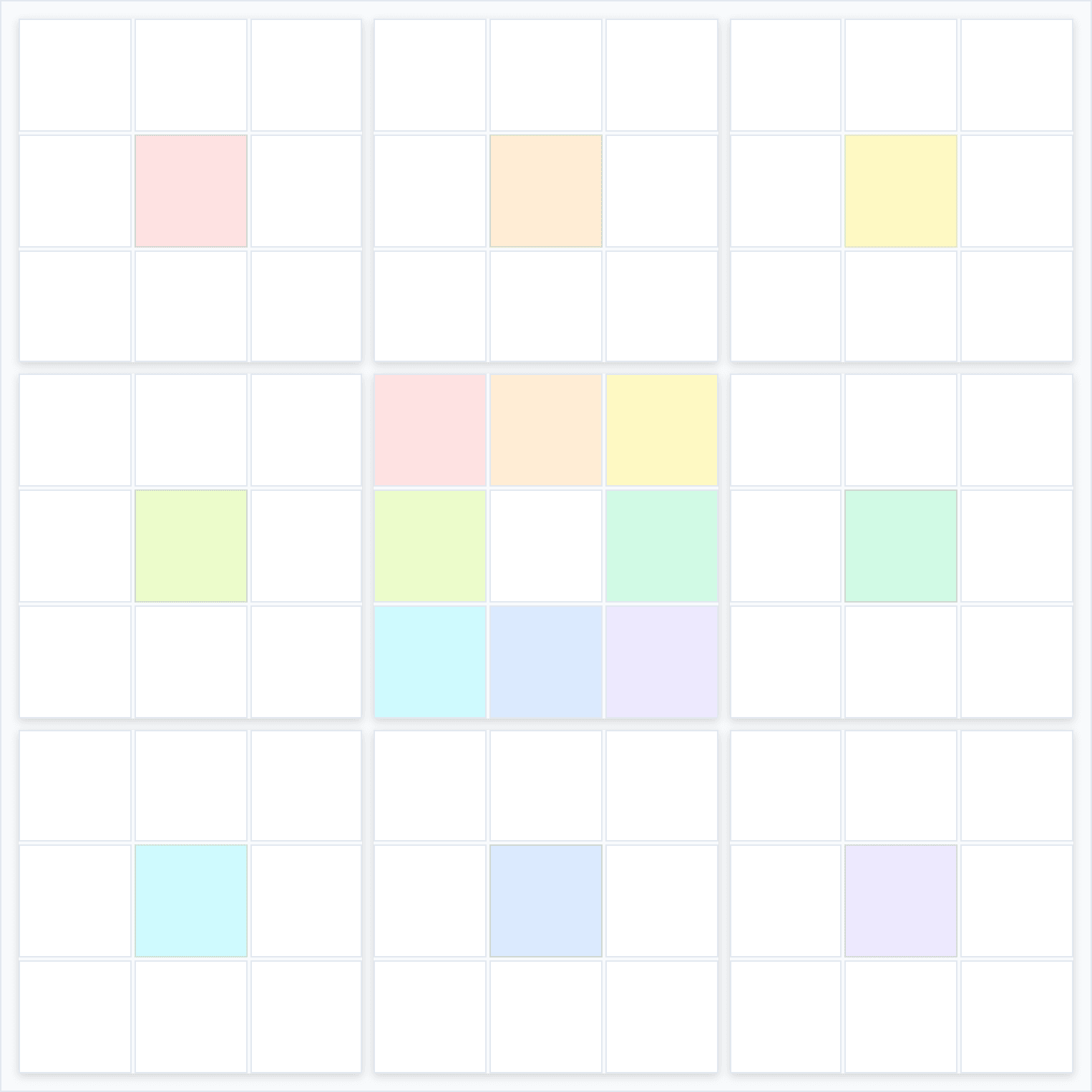 シンプルな空白のマンダラチャートのテンプレート シンプルな空白のマンダラチャートのテンプレート